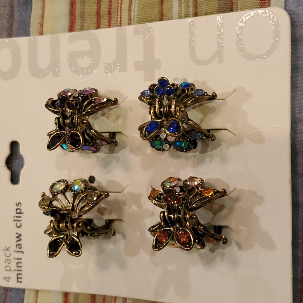 NWOT Mini jaw hair clips/Set of 4.